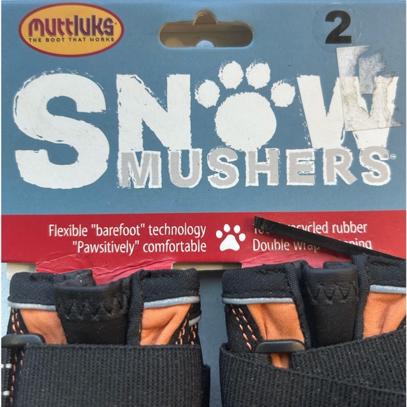 Muttluks Snow Mushers dog booties black/orange size 2 - Picture 2 of 5